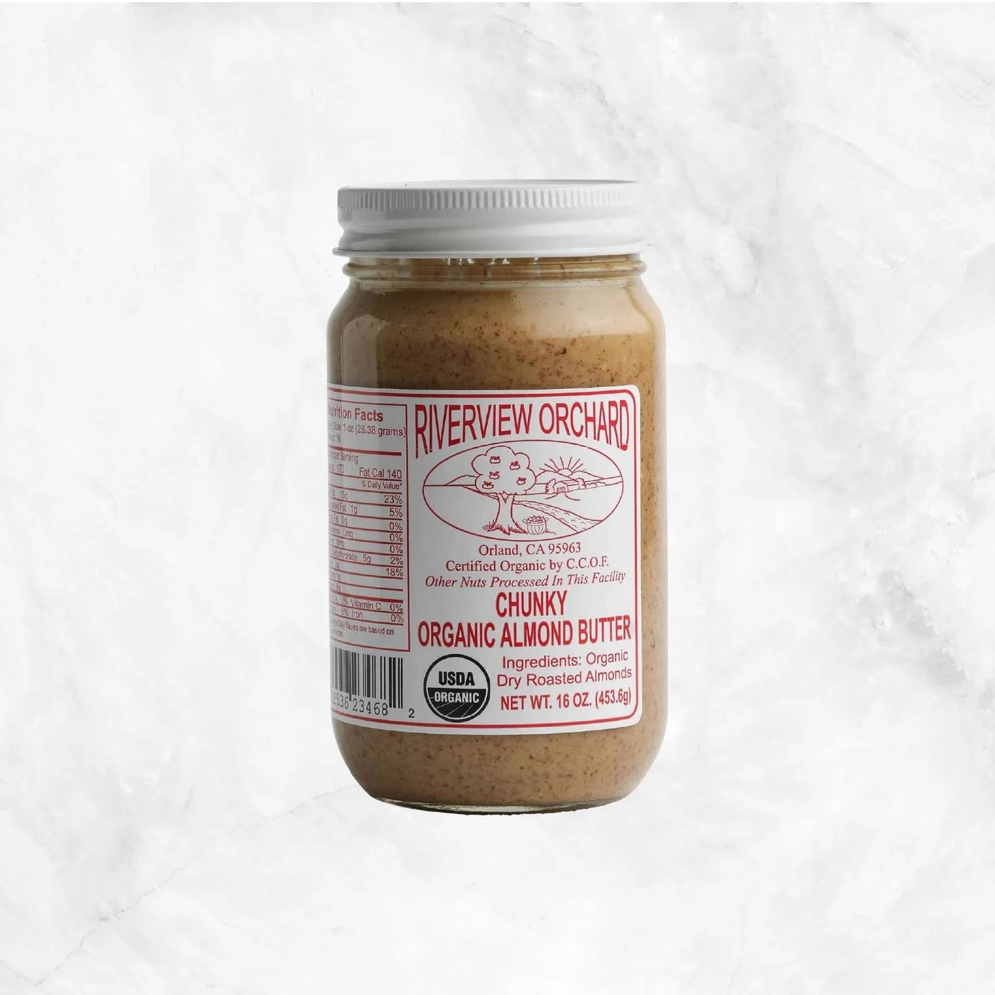 Riverview Orchard Organic Almond Butter - Crunchy (1 lb jar)
