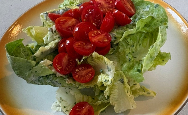 Little Gems Salad with Creme Fraiche Dressing