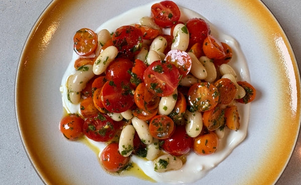 Cherry Tomato and Fresh Shelling Bean Salad with Herb Vinaigrette