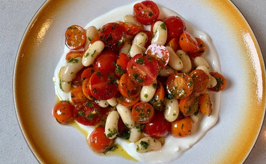 Cherry Tomato and Fresh Shelling Bean Salad with Herb Vinaigrette