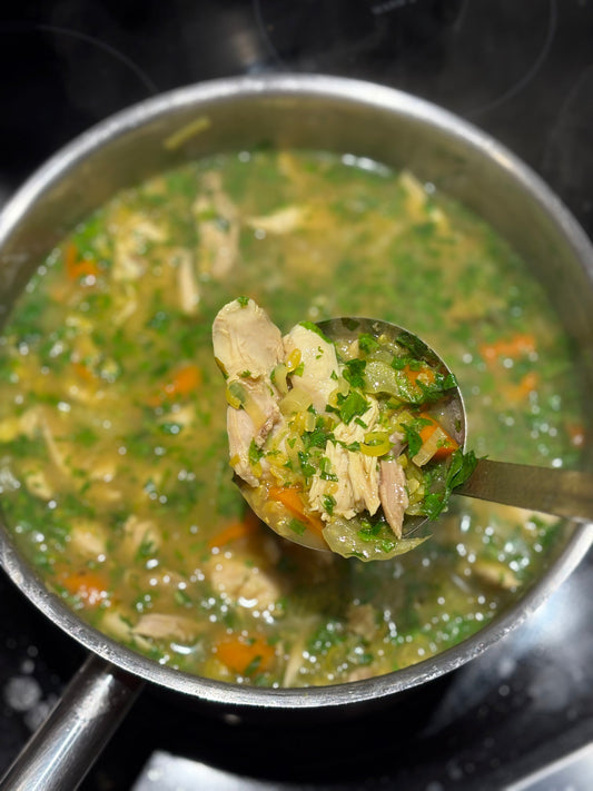 Chicken and Rice Soup with Lemongrass and Cilantro